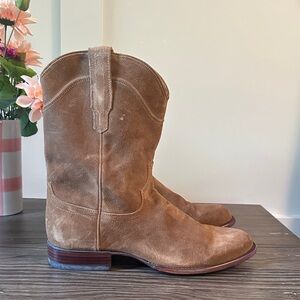 Tecovas Tan Suede Cowboy Boots